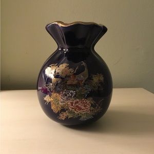 Cobalt blue peacock vase Japan
